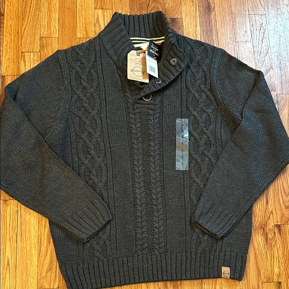 NWT-Weatherproof Gray Turtleneck Cable Knit Sweater